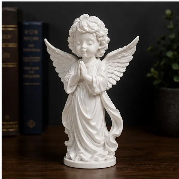Polyresin_White_Praying_Guardian_Angel_Showpiece