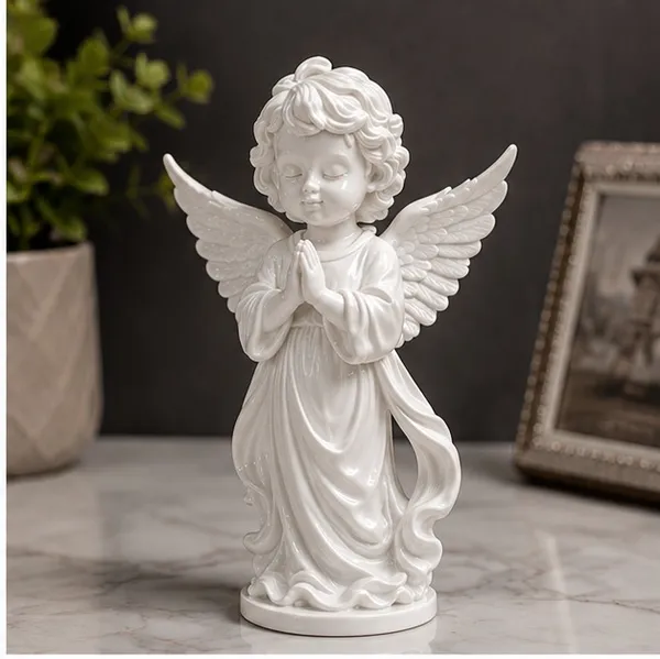 Polyresin_White_Praying_Guardian_Angel_Showpiece