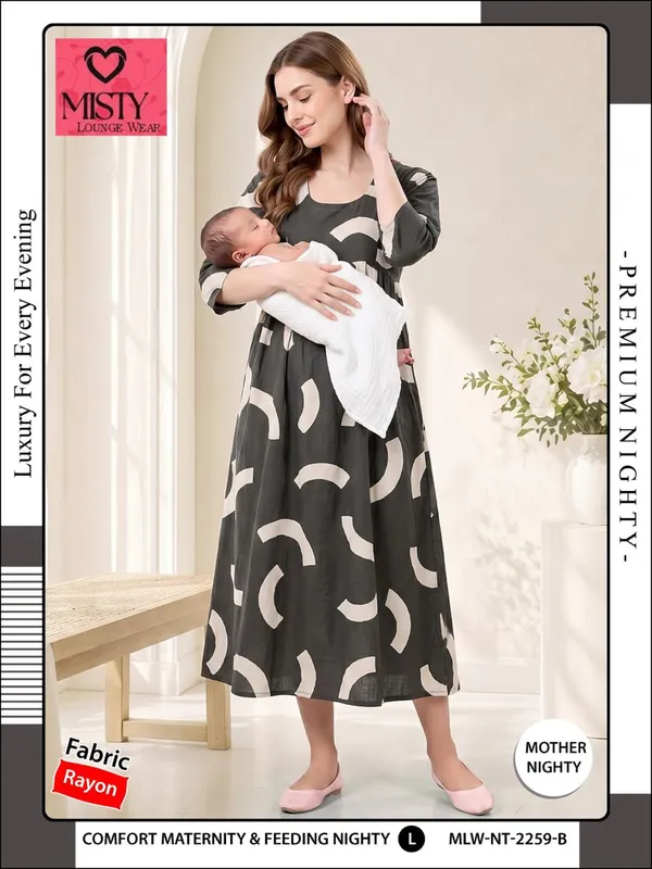 Black_Rayon_Relaxed_Fit_Maternity_Nighty_For_Women