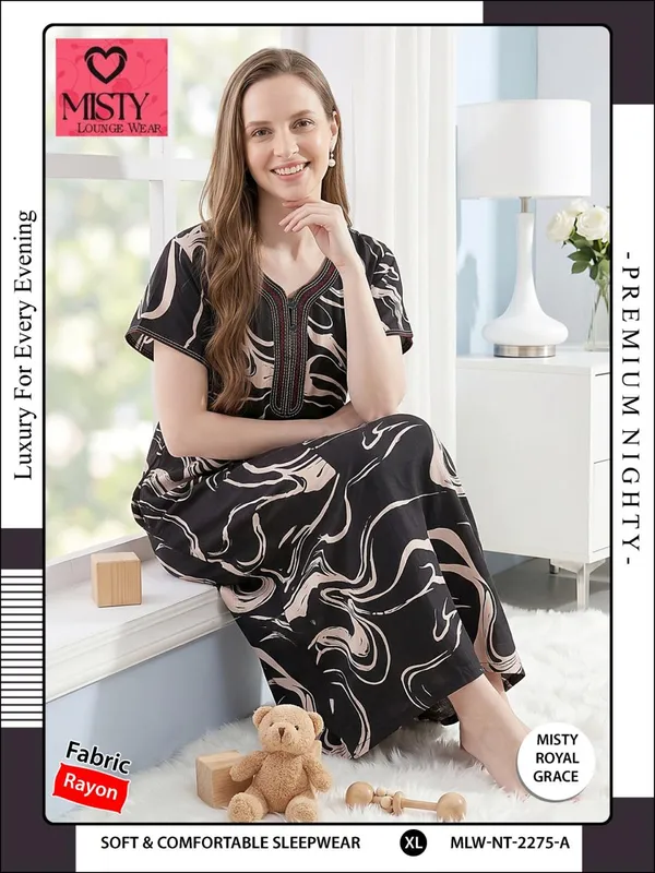 Black_Alpine_Relaxed_Fit_Nightdress_For_Women