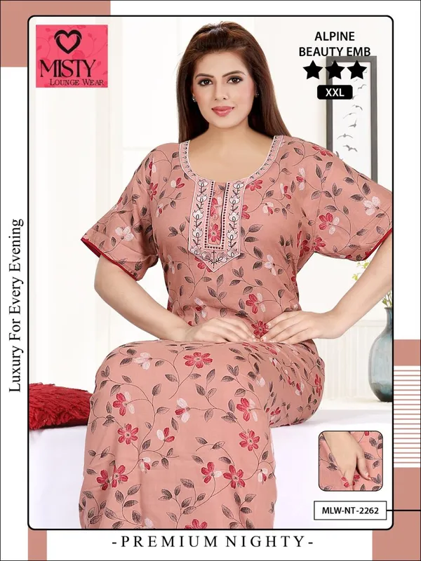 Mustard_Alpine_Floral_Relaxed_Fit_Nightgown_For_Women