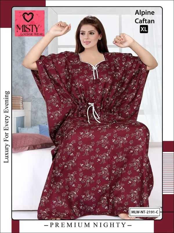 Maroon_Alpine_Caftan_Nightdress_For_Women