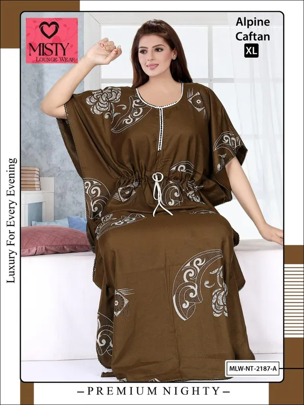 Brown_Alpine_Relaxed_Caftan_Nightwear_For_Women