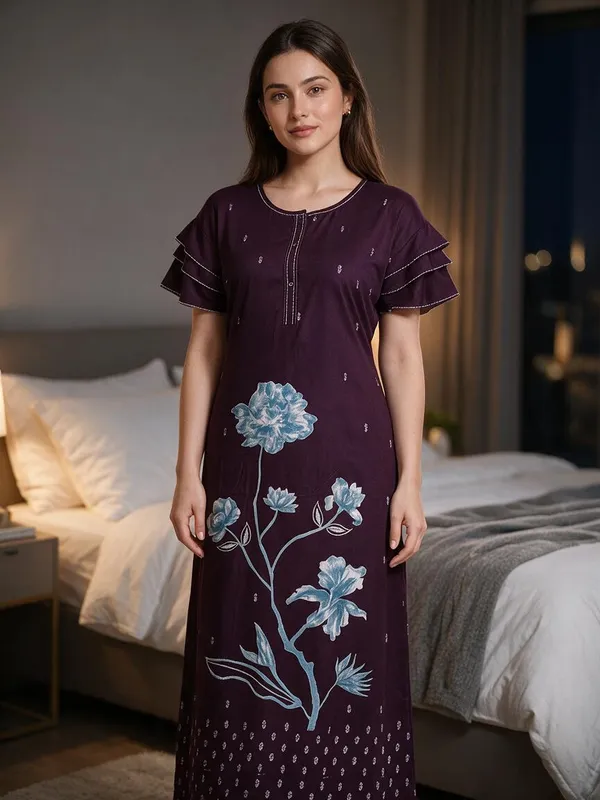 Wine_Alpine_Relaxed_Fit_Nighty_For_Women