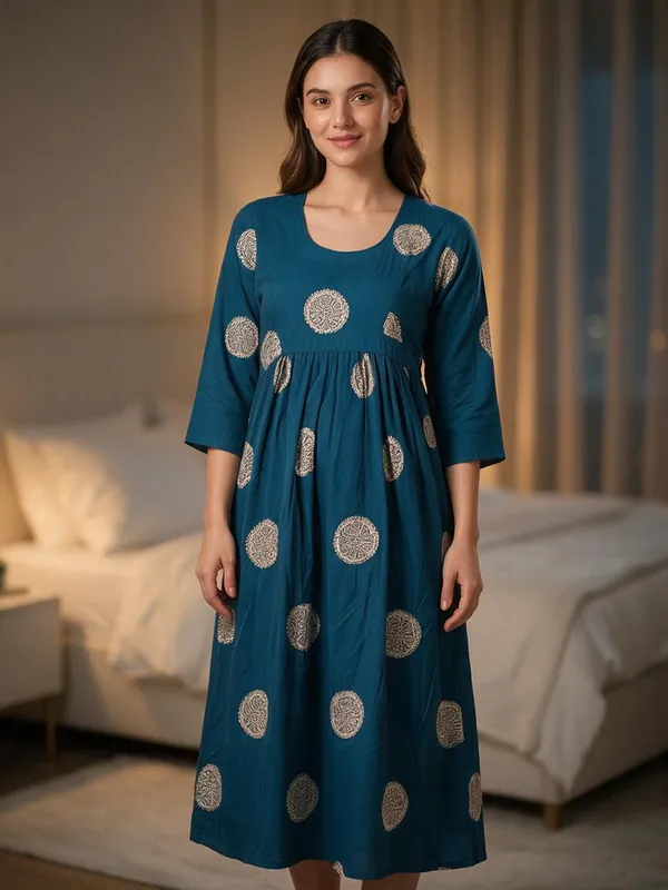 Blue_Rayon_Relaxed_Fit_Maternity_Feeding_Nighty_For_Women