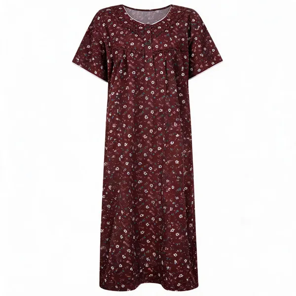 Maroon_Alpine_Short_Sleeve_Nighty_For_Women