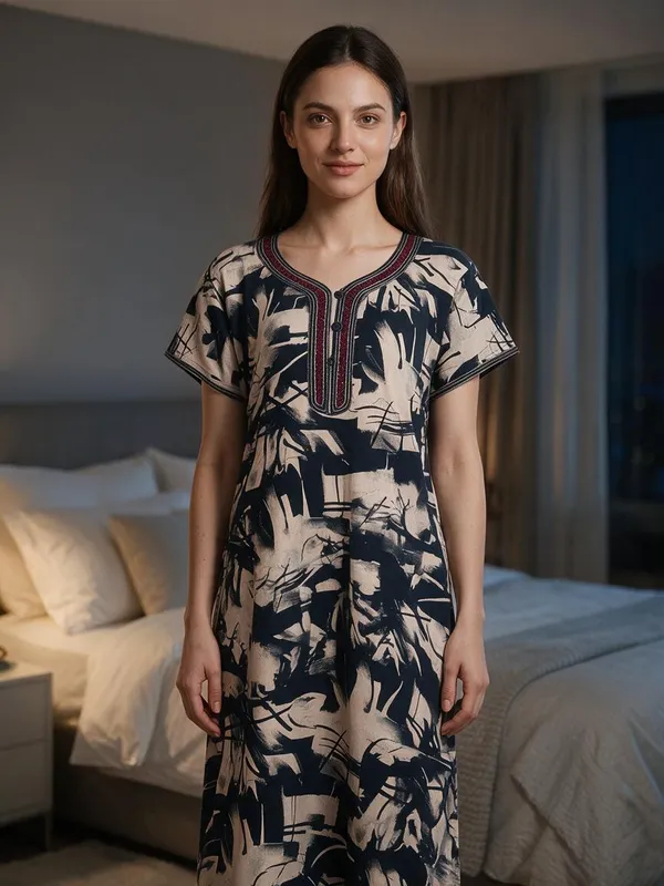 Navy_Alpine_Relaxed_Fit_Nightgown_For_Women