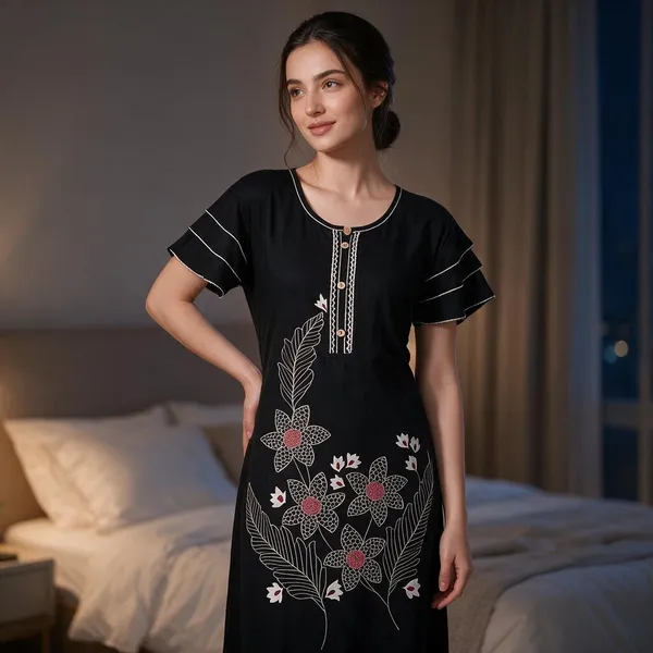 Black_Alpine_Maxi_Nightdress_For_Women