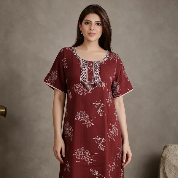 Maroon_Alpine_Floral_Night_Suit_For_Women
