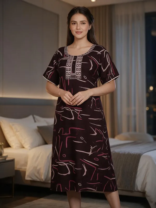 Maroon_Alpine_Relaxed_Fit_Nightdress_For_Women