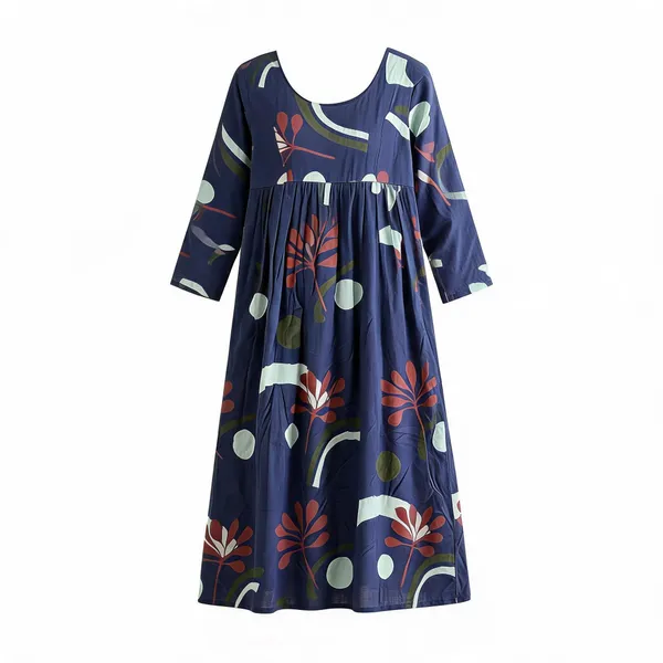 Blue_Rayon_Flared_Maternity_Feeding_Nighty_For_Women