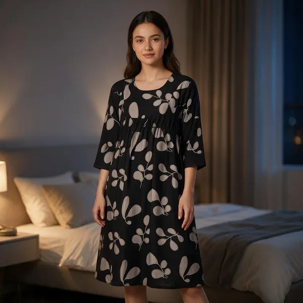 Black_Rayon_Relaxed_Fit_Maternity_Nighty_For_Women