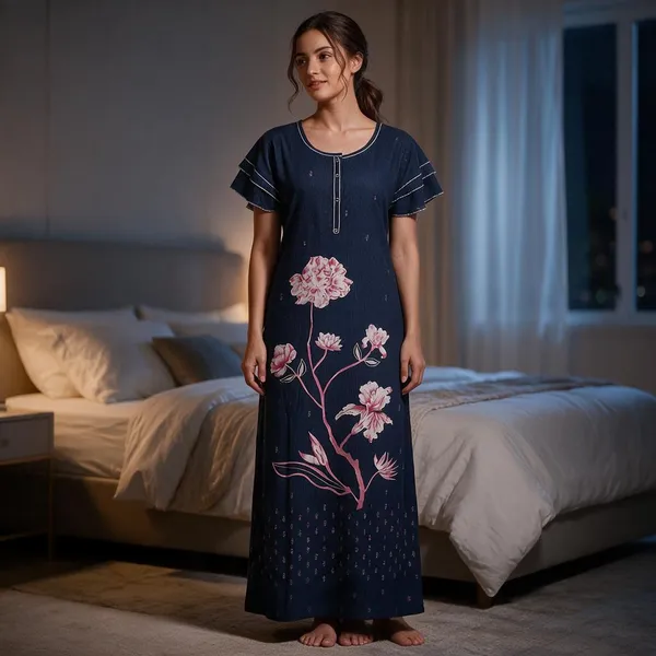 Navy_Alpine_Relaxed_Fit_Nightgown_For_Women