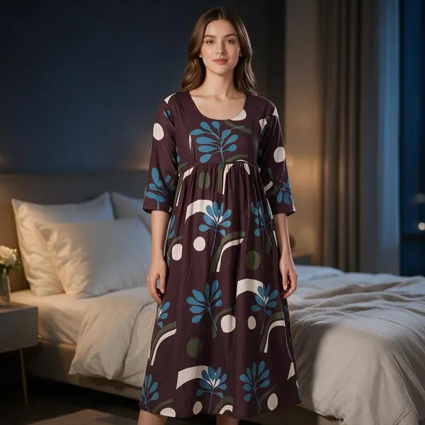 Brown_Rayon_Relaxed_Fit_Maternity_Feeding_Nighty_For_Women