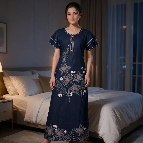 Navy_Alpine_Maxi_Nightdress_For_Women