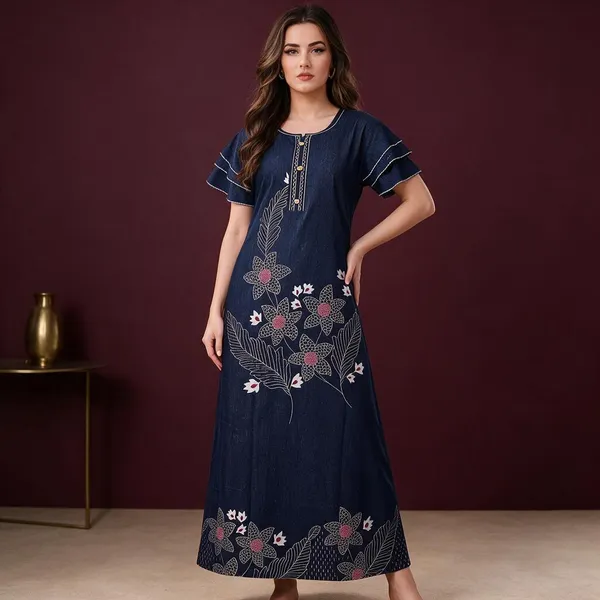 Navy_Alpine_Maxi_Nighty_For_Women
