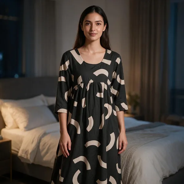 Black_Rayon_Relaxed_Fit_Maternity_Nighty_For_Women