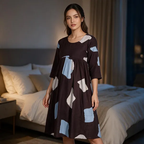 Brown_Rayon_Relaxed_Fit_Maternity_Nighty_For_Women
