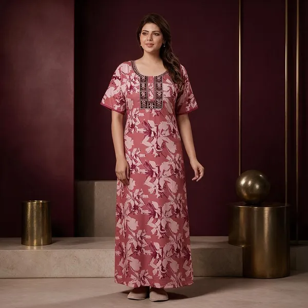 Pink_Alpine_Short_Sleeve_Night_Suit_For_Women