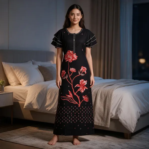 Black_Alpine_Relaxed_Fit_Long_Nightdress_For_Women