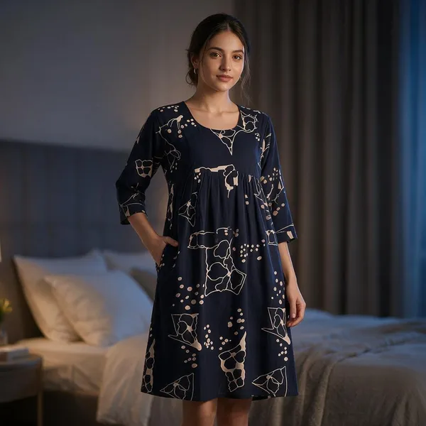 Black_Rayon_Relaxed_Fit_Maternity_Nighty_For_Women