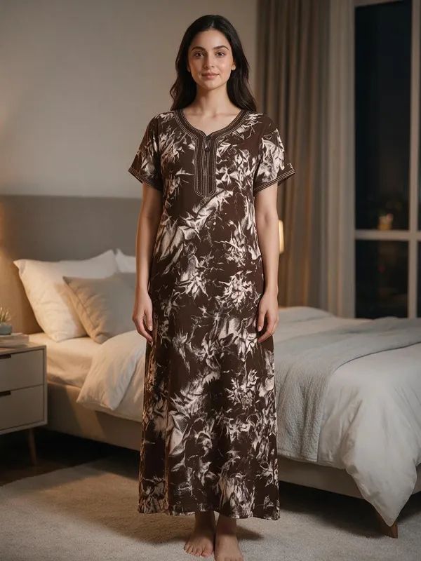 Brown_Rayon_Relaxed_Fit_Night_Suit_For_Women