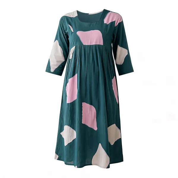 Teal_Rayon_Relaxed_Fit_Maternity_Feeding_Nighty_For_Women