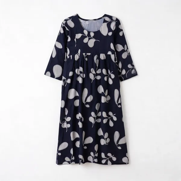 Navy_Rayon_Relaxed_Fit_Maternity_Nighty_For_Women