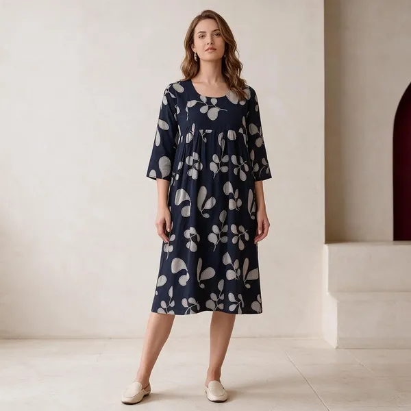 Navy_Rayon_Relaxed_Fit_Maternity_Nighty_For_Women