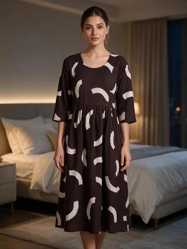 Brown_Rayon_Relaxed_Fit_Maternity_Feeding_Nighty_For_Women