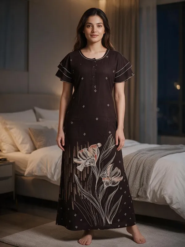 Black_Alpine_Relaxed_Fit_Long_Nightdress_For_Women