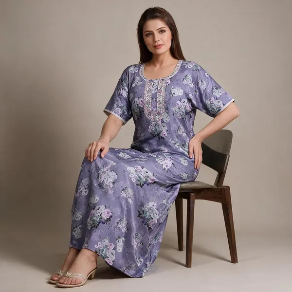 Lavender_Polyester_Viscose_Relaxed_Fit_Nighty_For_Women
