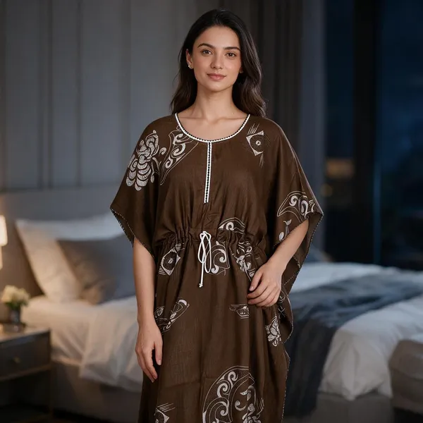Brown_Alpine_Relaxed_Caftan_Nightwear_For_Women