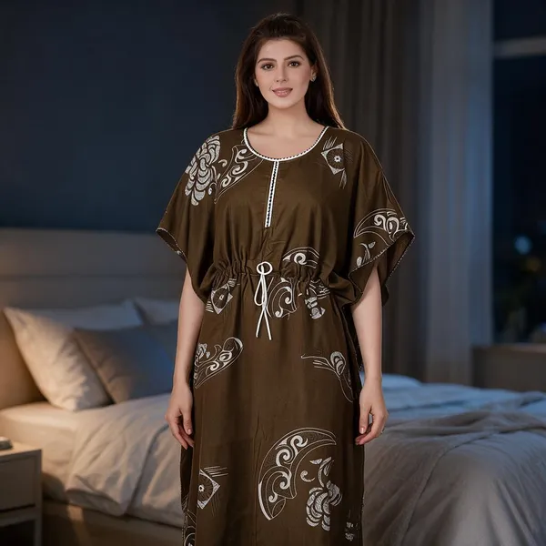 Brown_Alpine_Loose_Fit_Caftan_Nightwear_For_Women