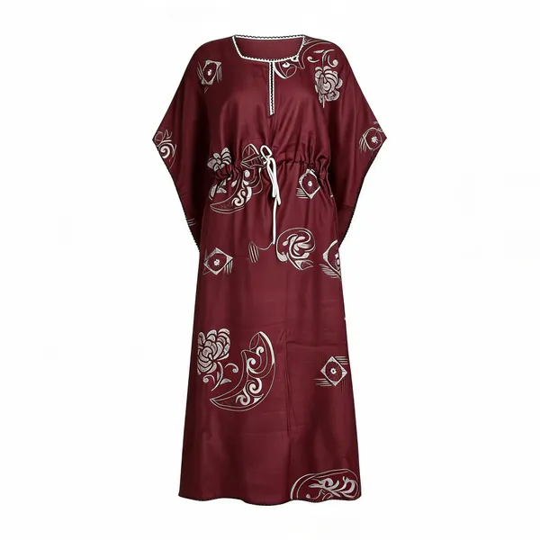 Maroon_Alpine_Relaxed_Caftan_Nightwear_For_Women
