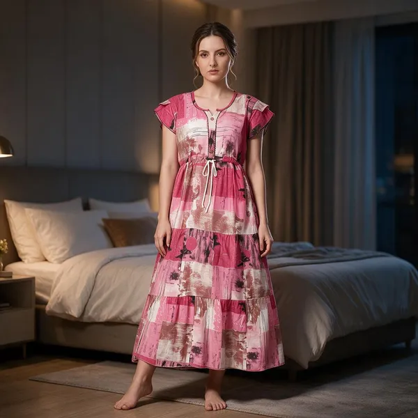 Pink_Alpine_Flared_Nightdress_For_Women