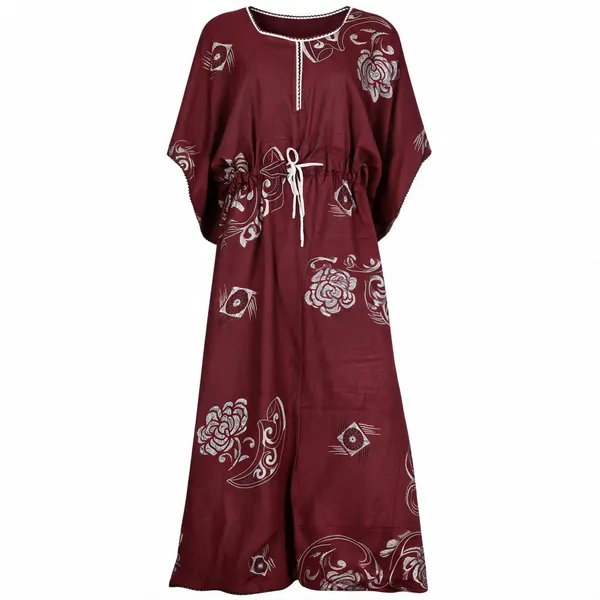 Maroon_Alpine_Loose_Fit_Caftan_Nightwear_For_Women