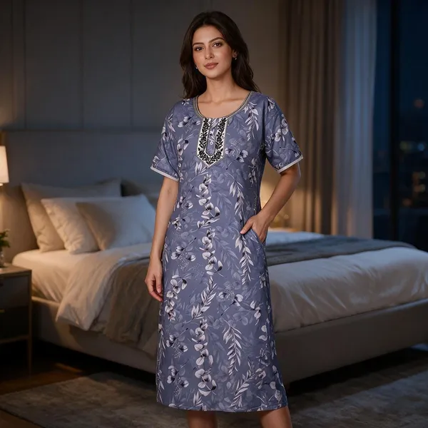 Lavender_Polyester_Viscose_Relaxed_Nightdress_For_Women