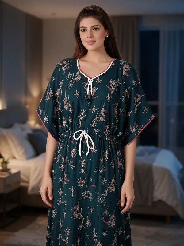 Teal_Alpine_Relaxed_Fit_Caftan_For_Women