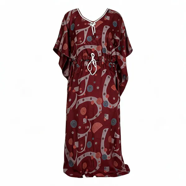 Maroon_Alpine_Relaxed_Caftan_Nightwear_For_Women