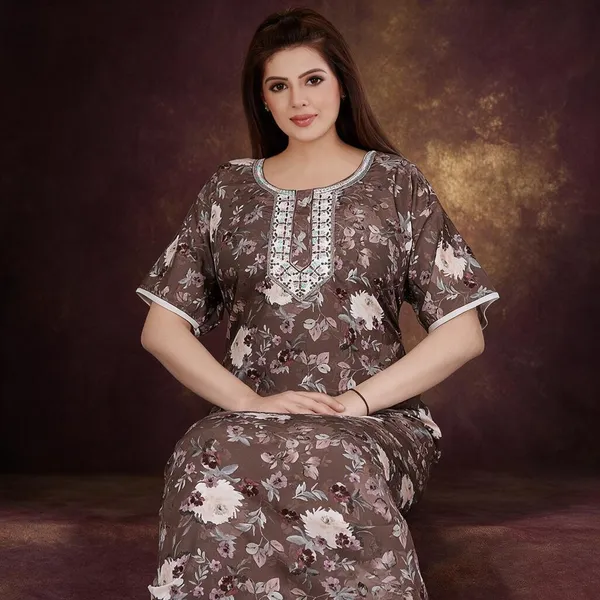 Brown_Polyester_Viscose_Relaxed_Fit_Nighty_For_Women