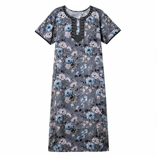 Grey_Polyester_Viscose_Relaxed_Fit_Nighty_For_Women