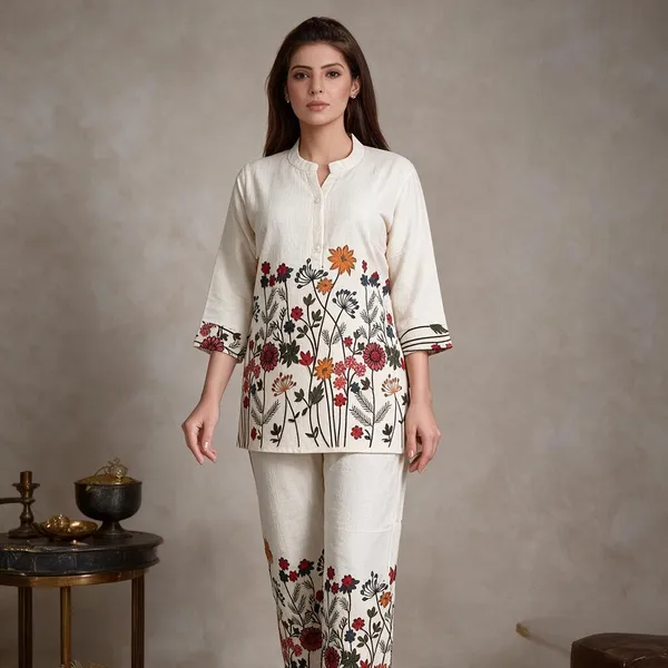 White_Khadi_Co-Ord_Set_For_Women