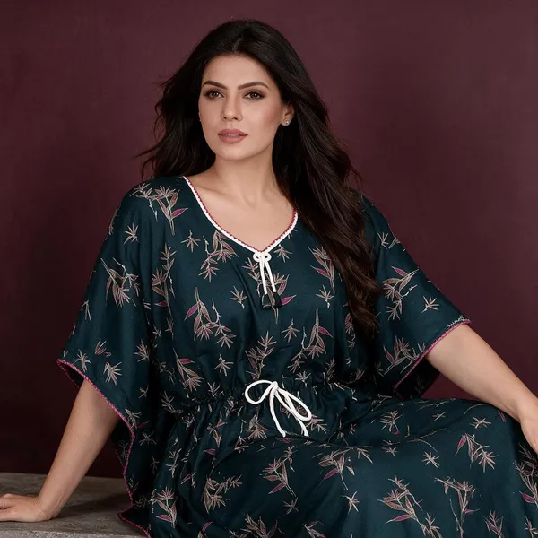 Teal_Alpine_Loose_Fit_Caftan_For_Women