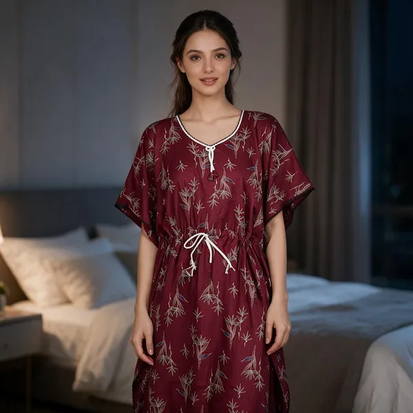 Maroon_Alpine_Relaxed_Fit_Caftan_Nightwear_For_Women