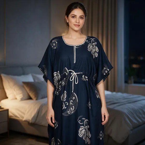 Navy_Blue_Alpine_Relaxed_Fit_Caftan_Nightwear_For_Women