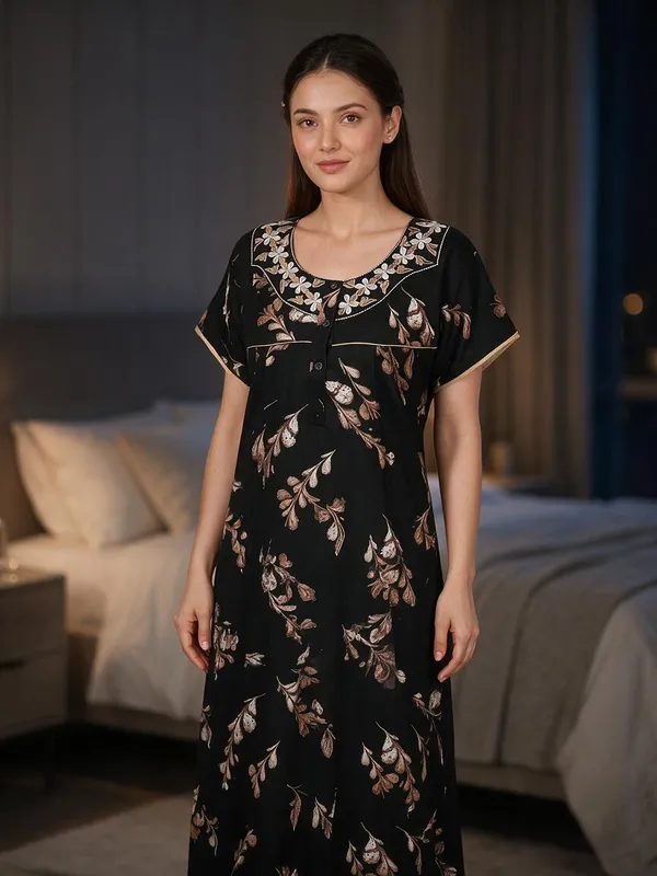 Misty_Black_Alpine_Nightdress_For_Women