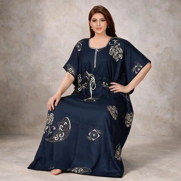Navy_Alpine_Kaftan_Nighty_For_Women