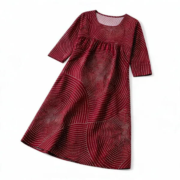 Maroon_Rayon_Maternity_Feeding_Nighty_For_Women