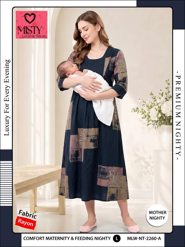 Navy_Rayon_Relaxed_Fit_Maternity_Feeding_Nighty_For_Women